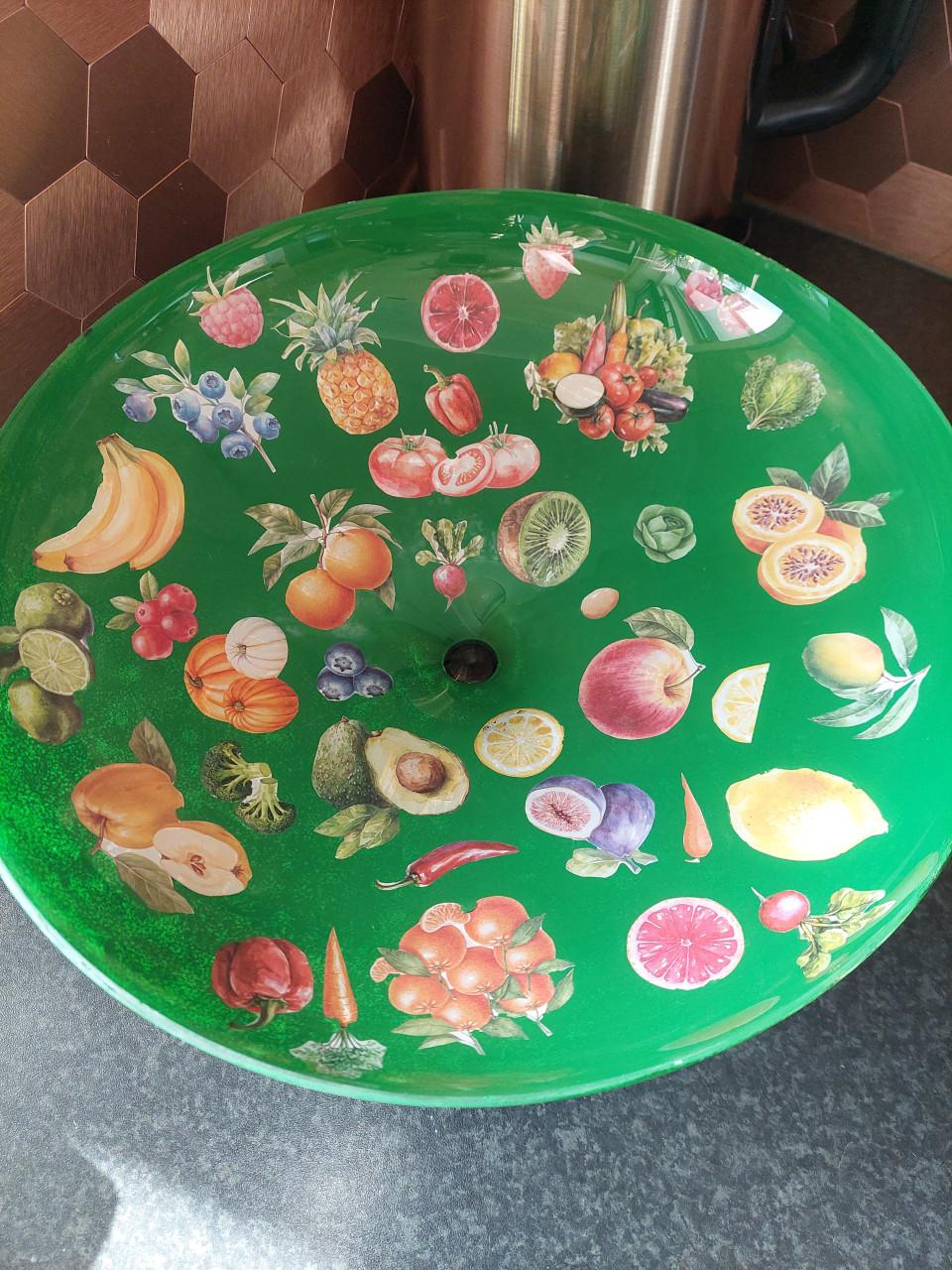 Nw Decoupage fruit schaal