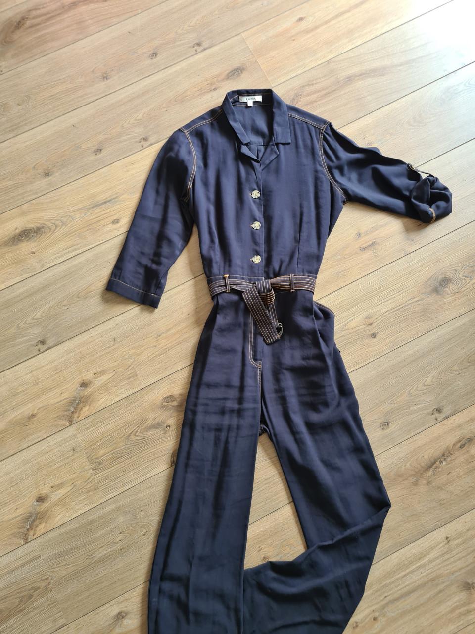 Donker blauwe jumpsuit / overall van Garcia  Maat M