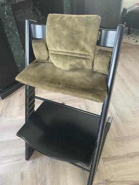 Stokke Tripp Trapp zwart met kussenset
