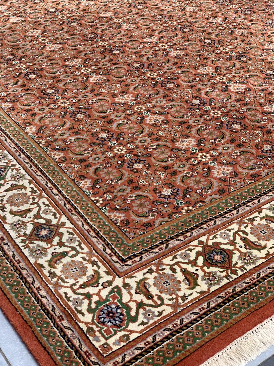 🧡✨Waanzinnig Mooi Handgeknoopt Oranje/Groen Vintage Vloerkleed🧡✨