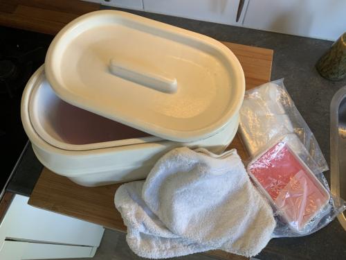 Paraffine badje met accessoires