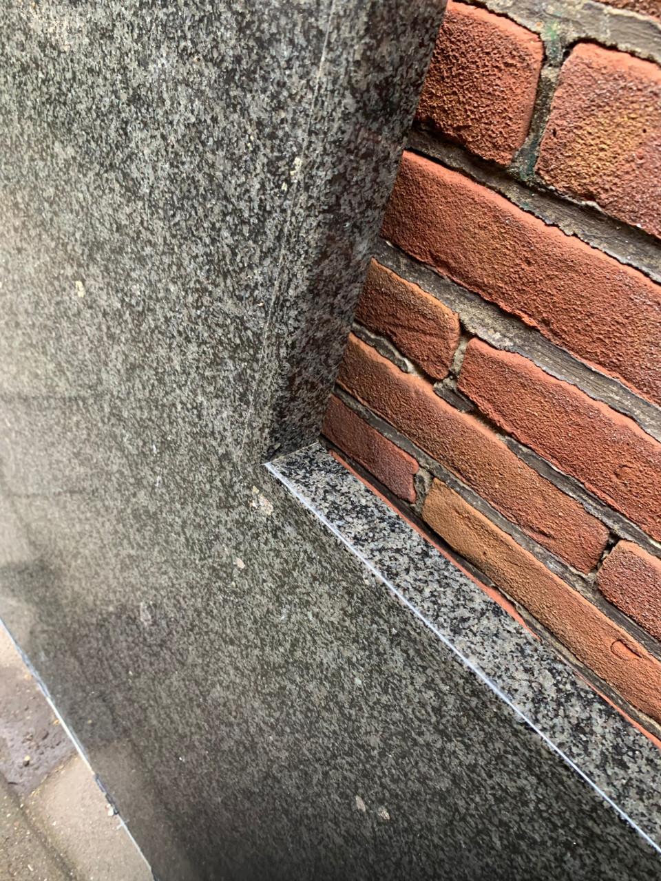 Granieten Hoekstuk van aanrechtblad.