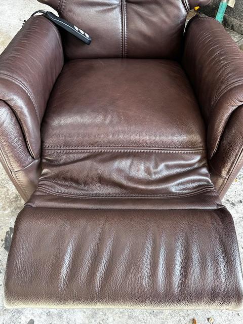 Leren elektrische relaxfauteuil – bruin – met afstandsbediening