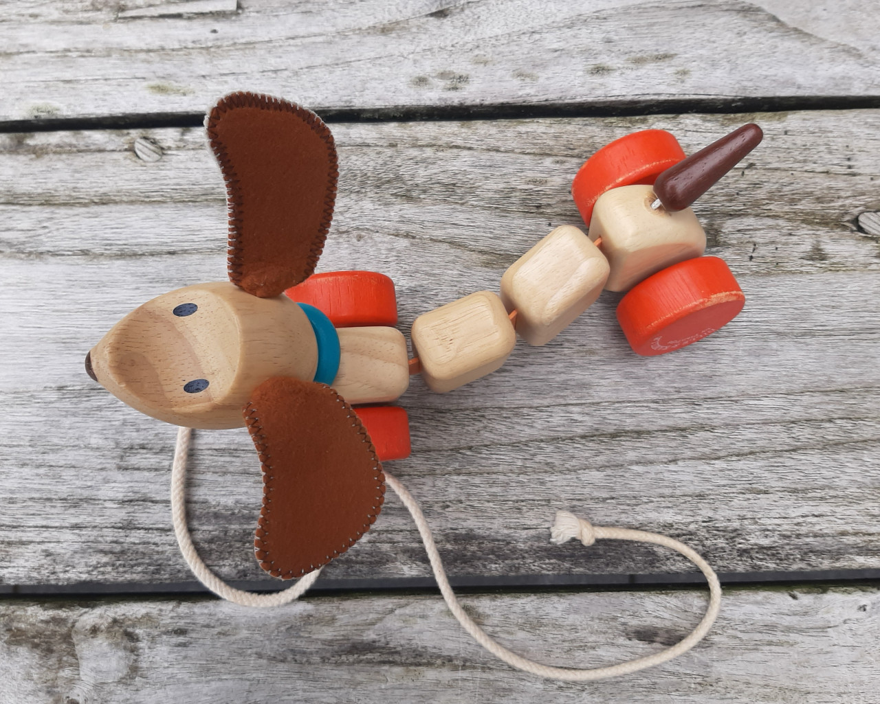 Trekdier kwispelend hondje