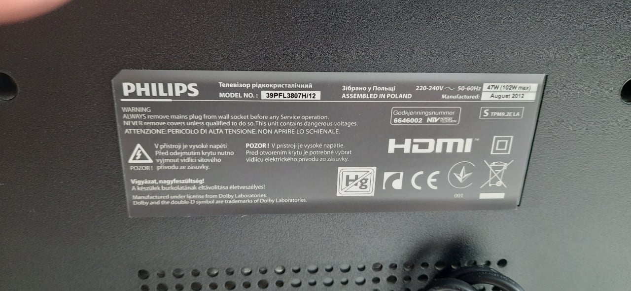 Smart tv philips 39 inch hdmi aansluiting etc etc