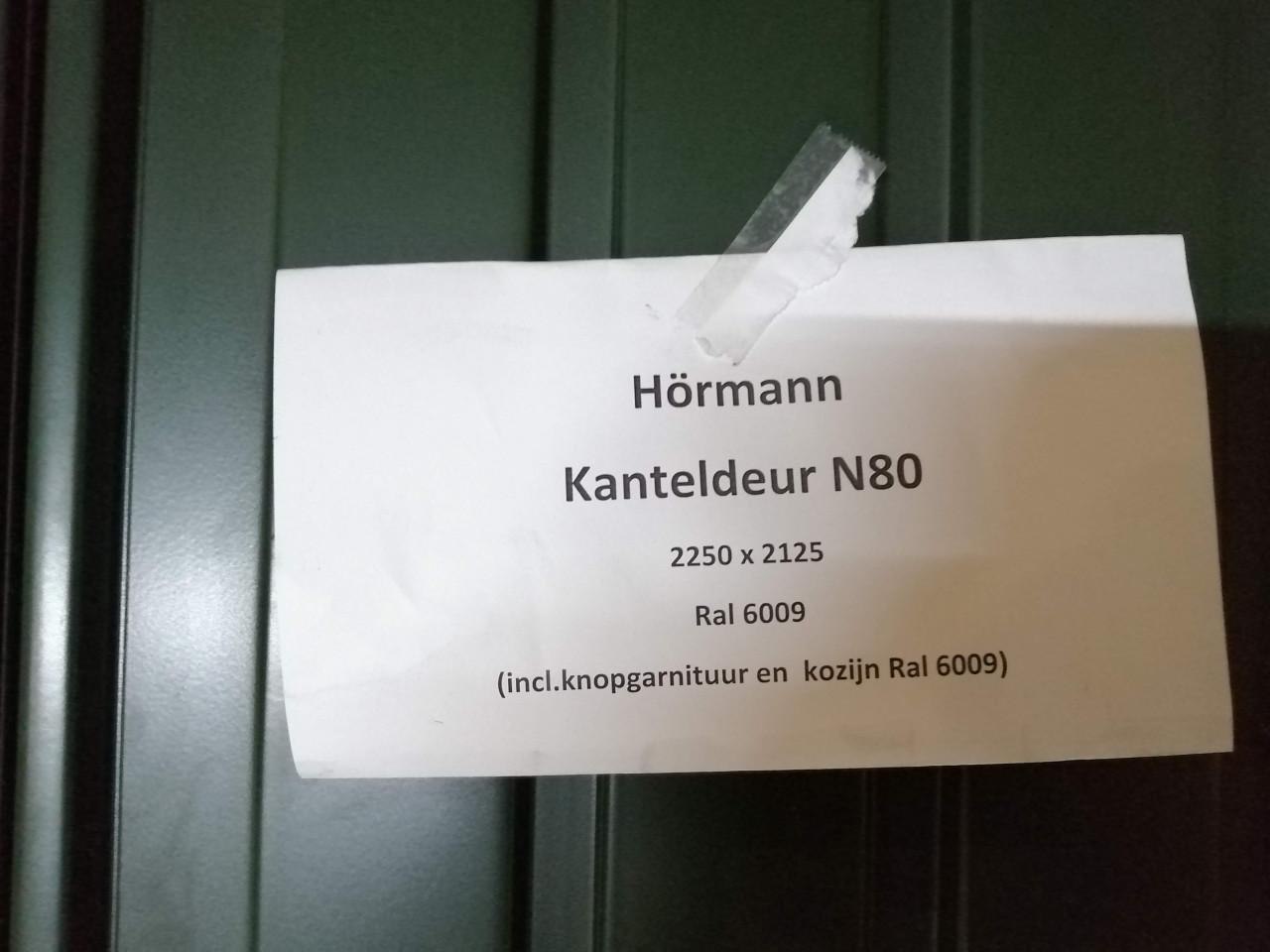 Hormann N80 garagedeur kleur  ral 6009 2250 x 2125