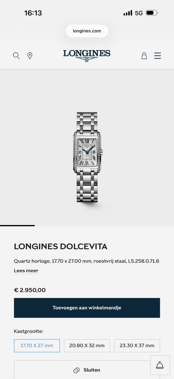 Longines DolceVita Black Roman Dial Diamond Quartz
