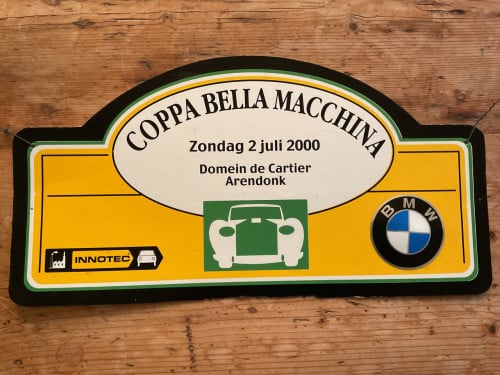 Rally schild Coppa Bella Macchina