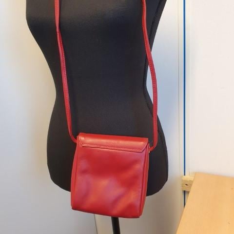 Schoudertas rood leer