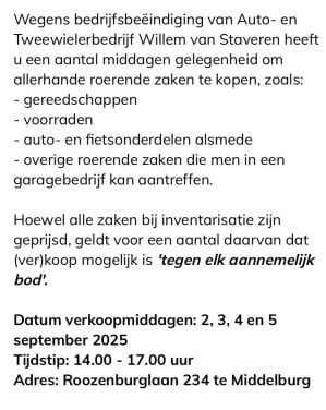 Verkoop gereedschappen , onderdelen en nog meer