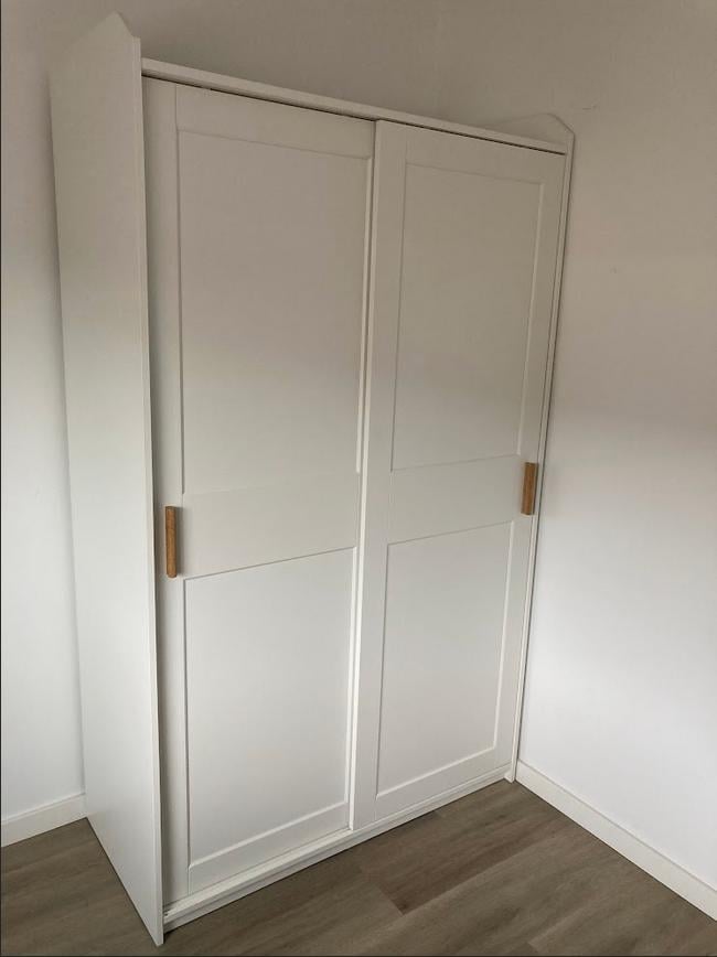 Ikea HAUGA kast (met schuifdeuren), wit, 118x55x199 cm