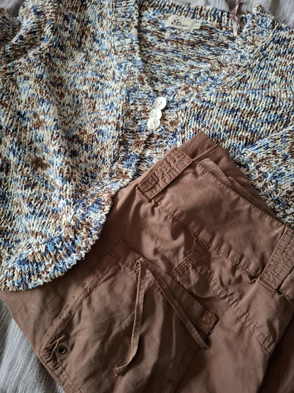 Didi broek met extra zakken en strikdetails. Bruin. Maat 44. Gedragen.