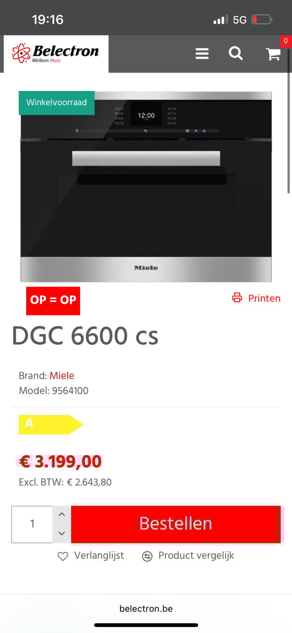 Miele DGC 6600 combi-stoomoven | perfecte staat | inbouw XL