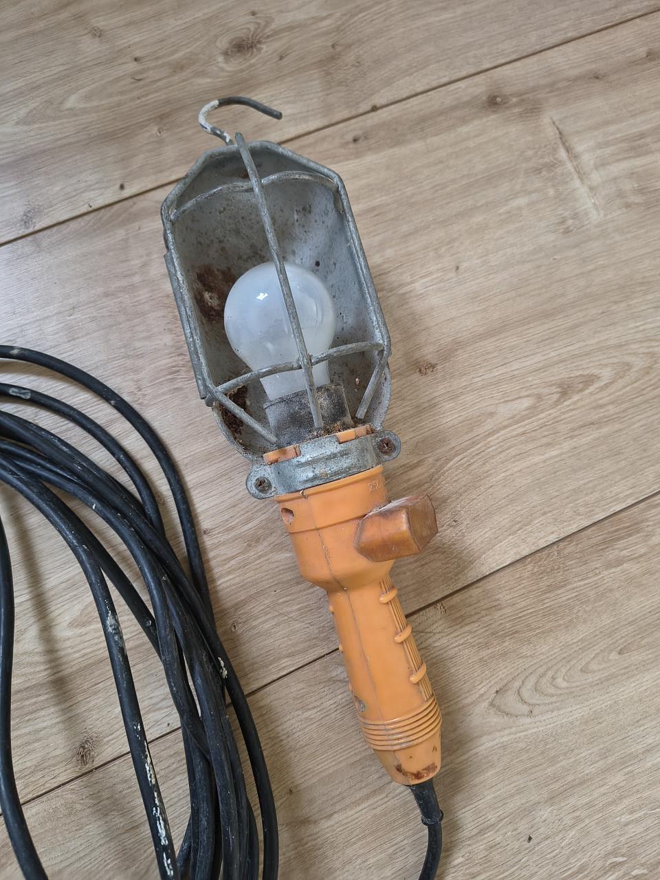 Vintage Oranje Looplamp / Kooilamp – Stoere industriële lamp