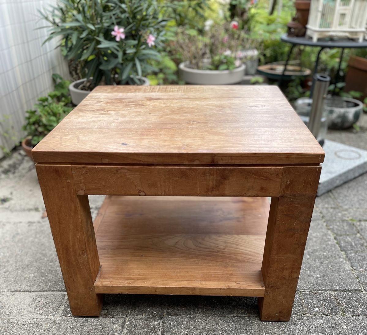 Teak houten bijzet/ salontafel