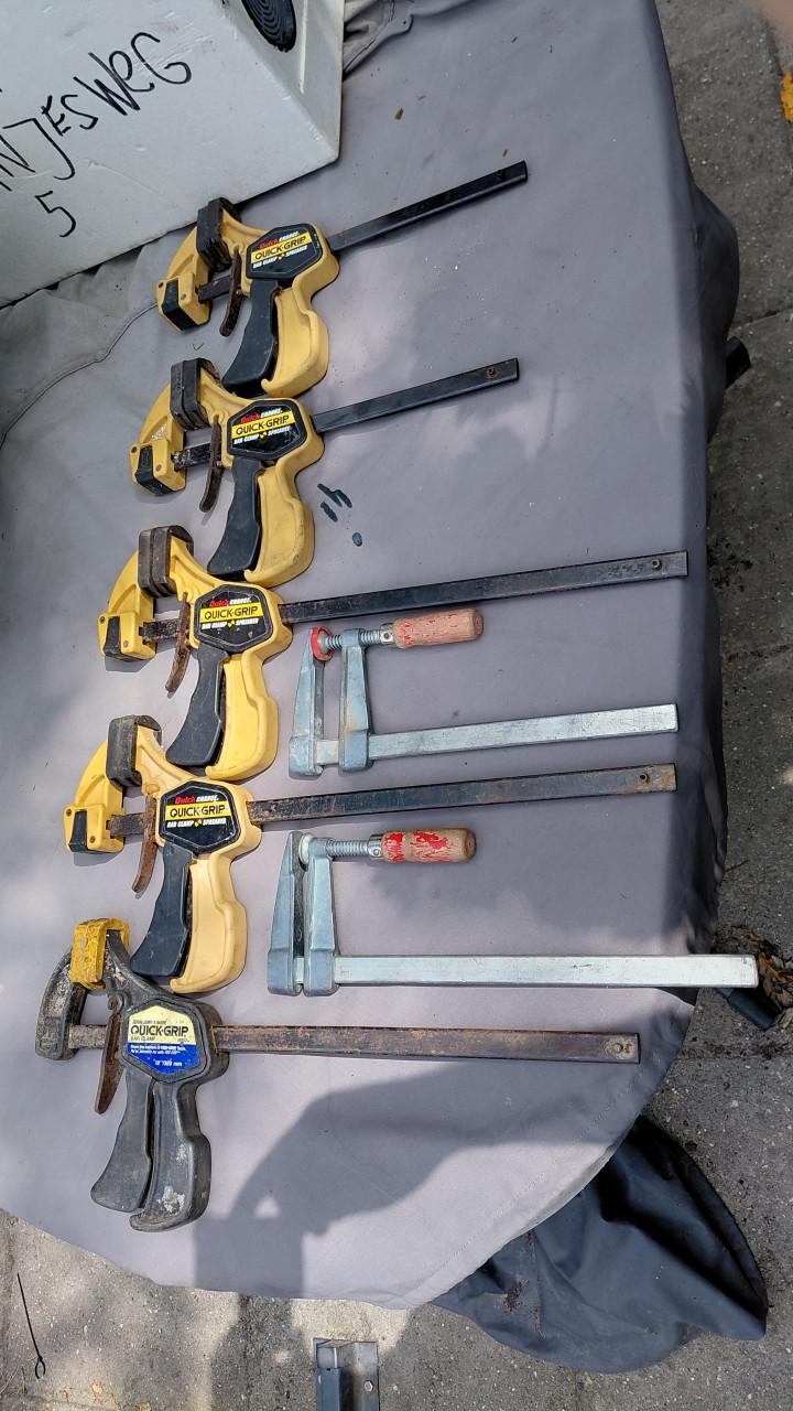 Snelspan lijmklemmen 5 stuks en 2 gewone lijmklemmettjes