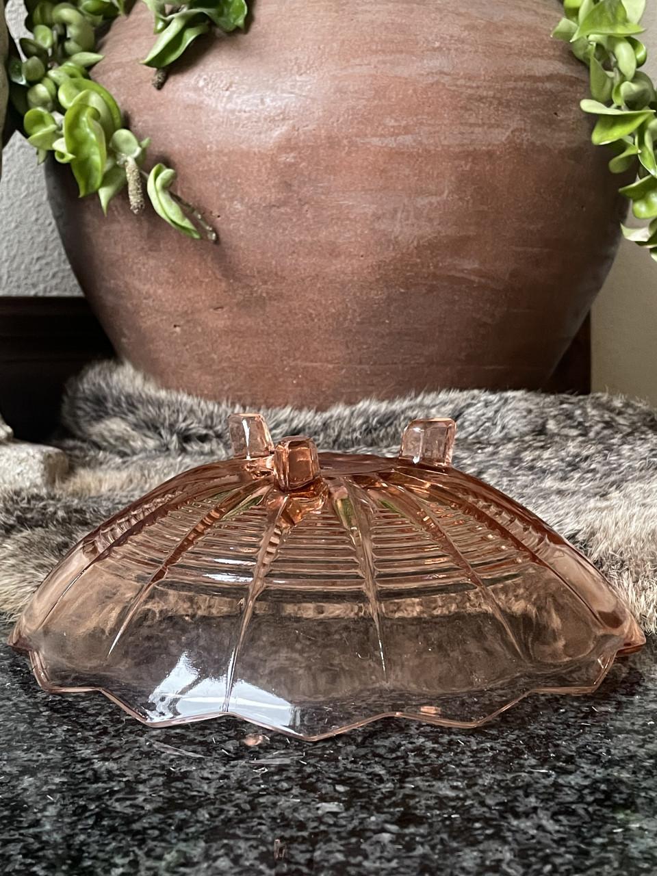 Persglazen fruitschaal met bord (set)