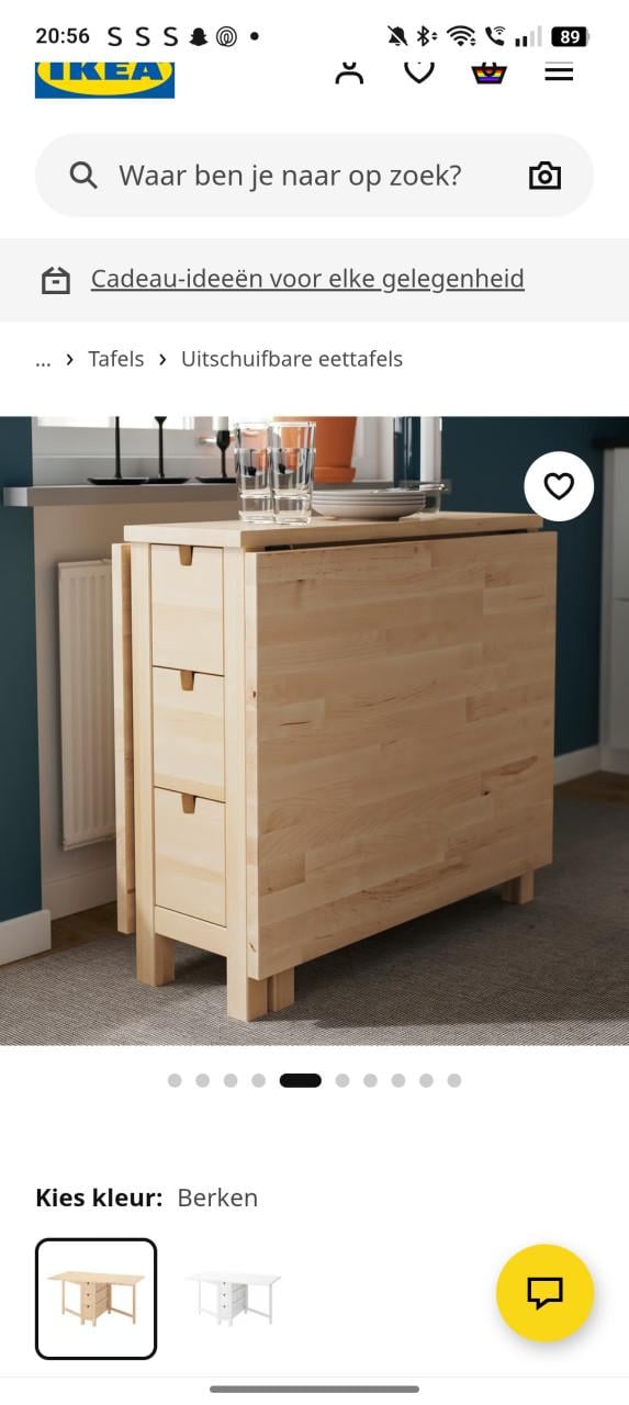 Inklapbare eettafel
