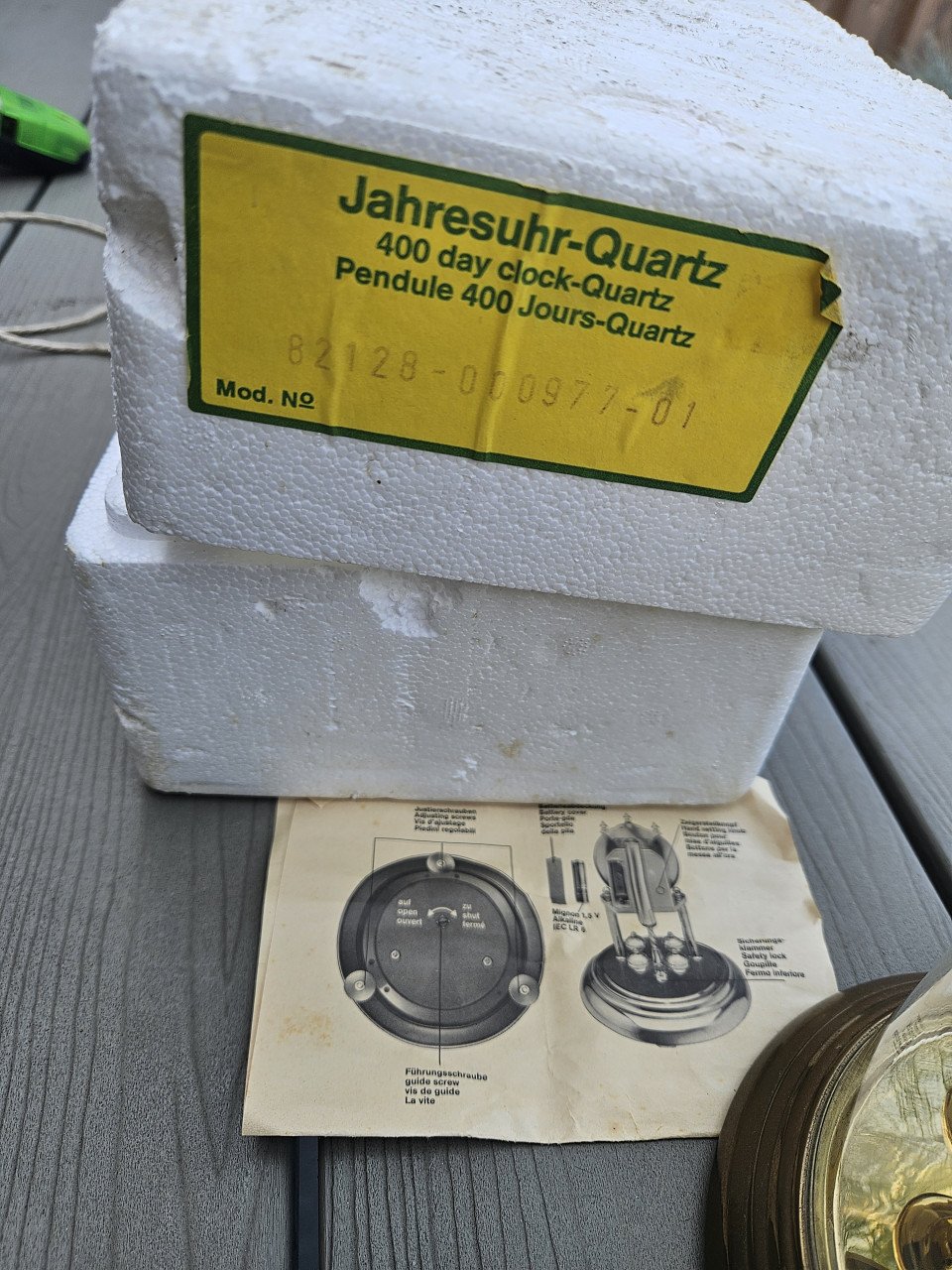 Prachtige originele duitse Franz Hermle Jaarpendule stolpklok met glas