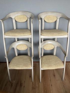 4 vintage Lubke stoelen Japandi stijl