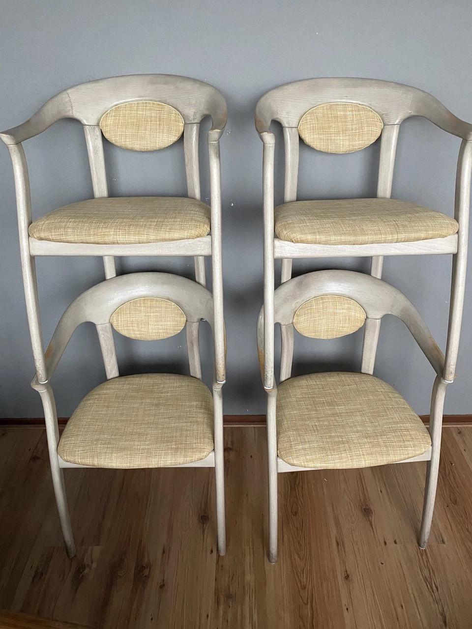 4 vintage Lubke stoelen Japandi stijl