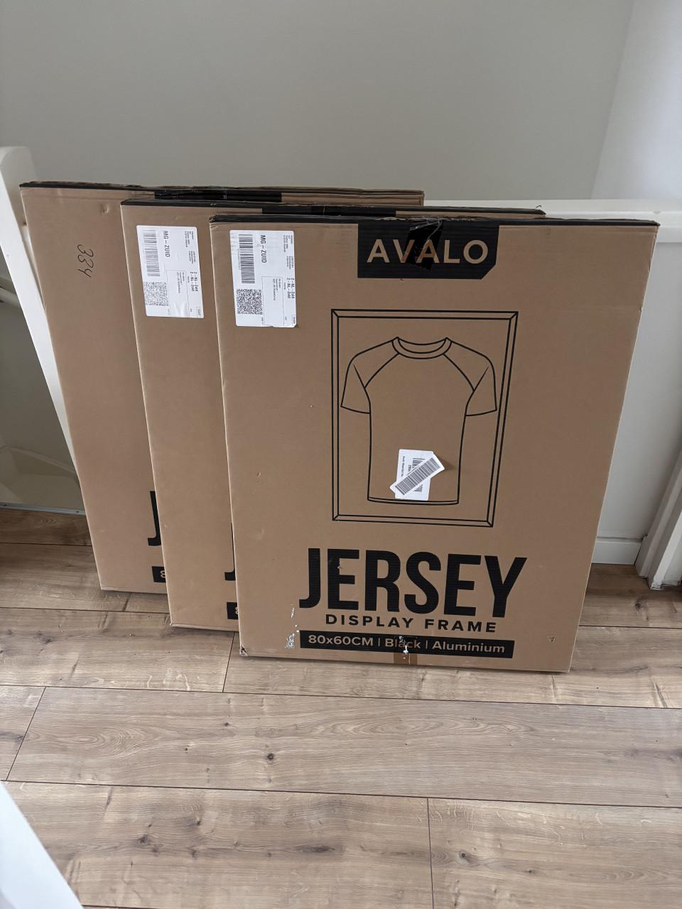 Voetbal Shirt Lijsten 3stuks - 60x80 CM - Zwart