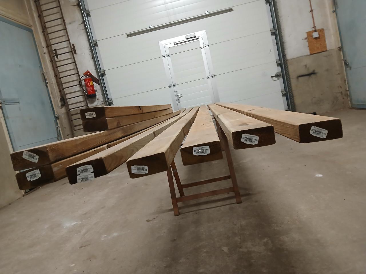 36,90 Meter aan nieuwe houten balken/regel/ribben.