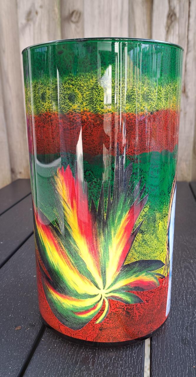 Decoupage vaas met bob marley