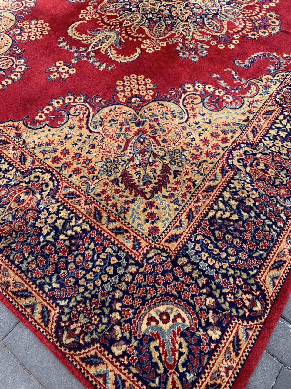 🥰Mooi Groot Rood-Okergeel Vintage Vloerkleed Zuiver Wol🥰