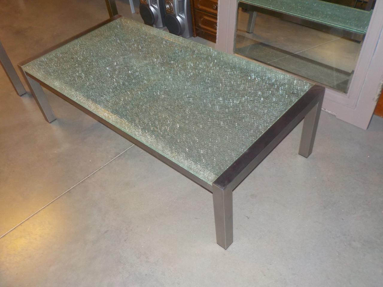 Zeer speciale glaze eettafel + salontafel in vrijwel nieuw staat