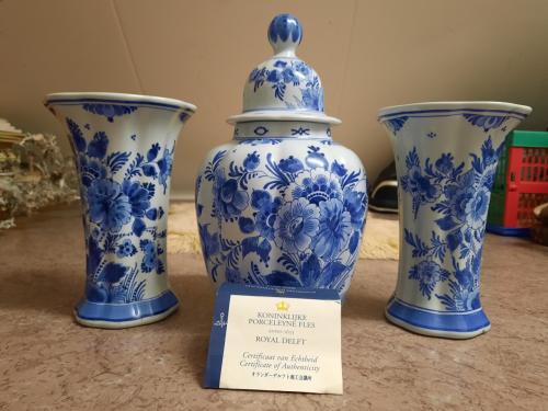 Set Delfsblauwe vazen