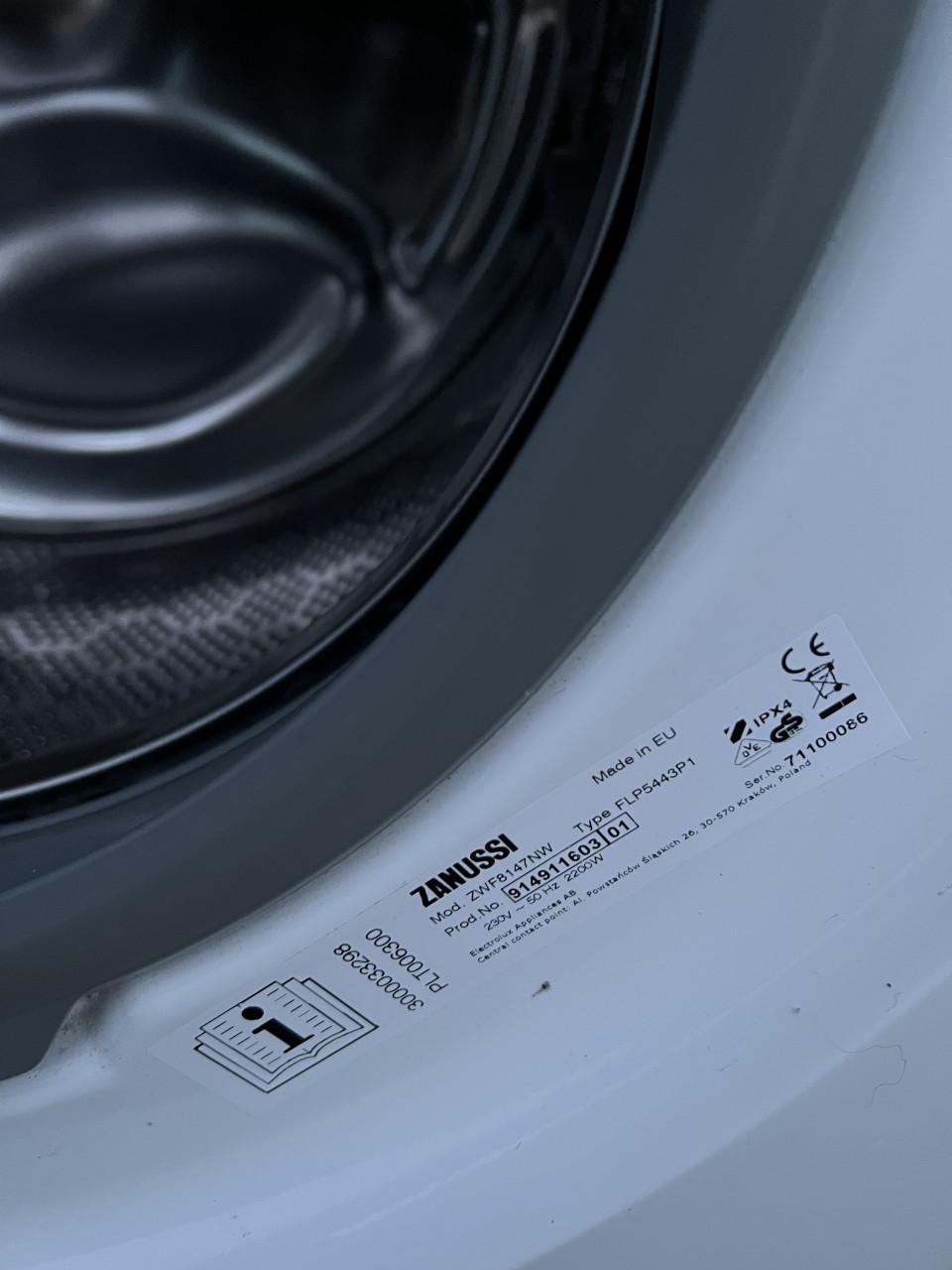 Zanussi Wasmachine 8 kg 1400 toren energieklasse A+++ weinig gebruikt