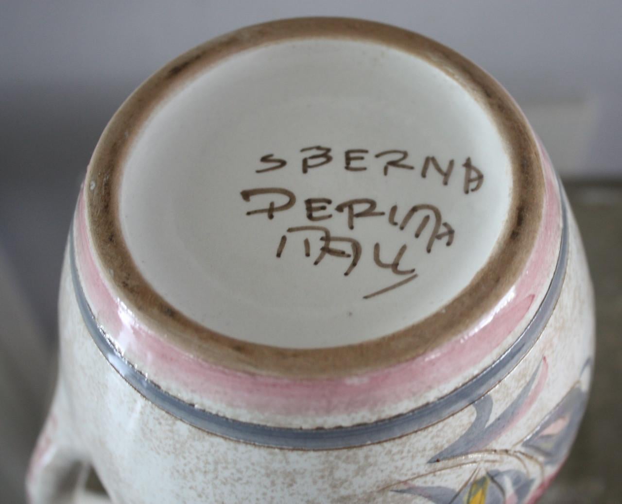 Stenen kannetje met mooie kleuren en bloemenprint