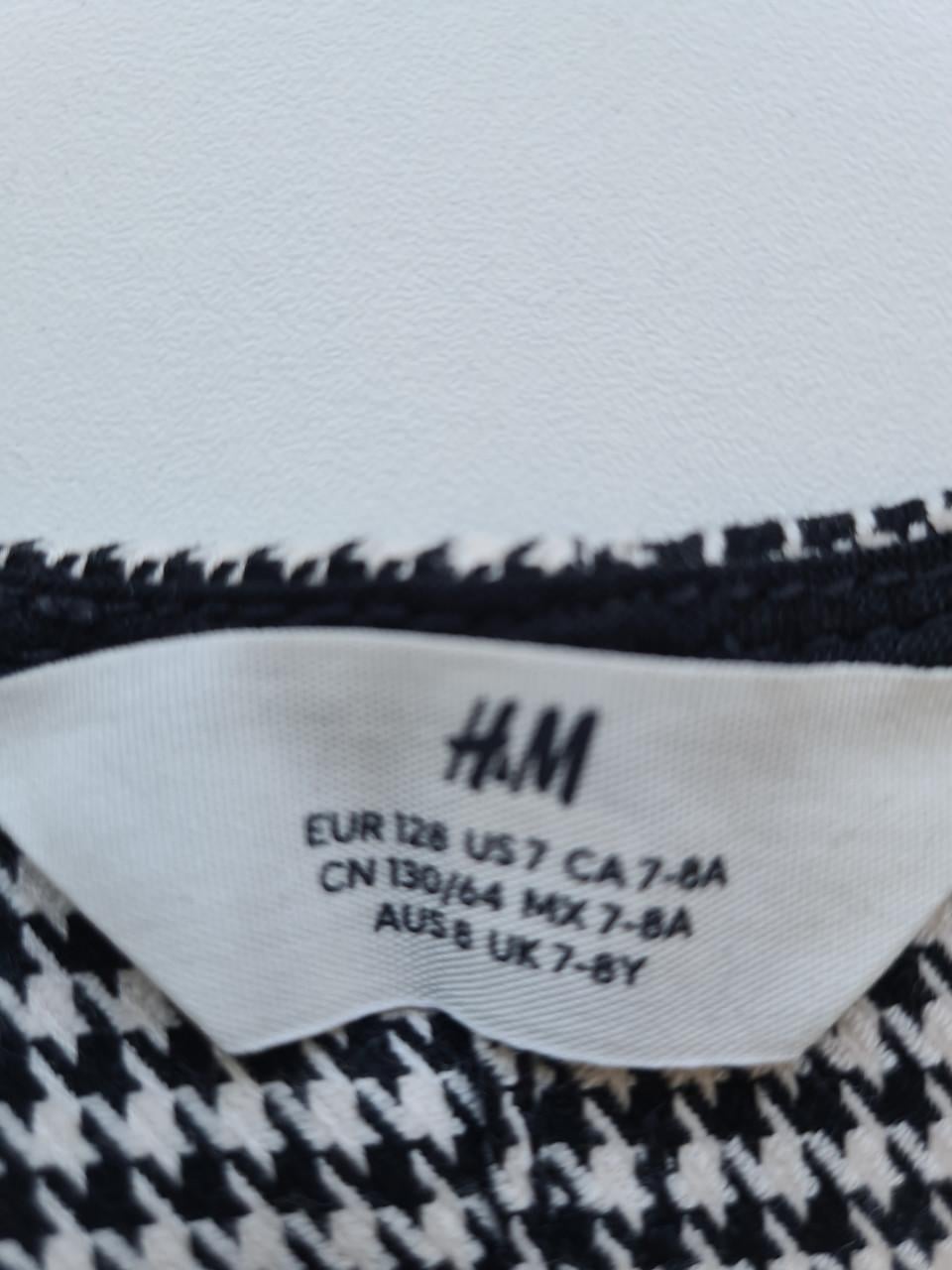 Zwart-wit piede de poule jurkje van H&M Maat 128