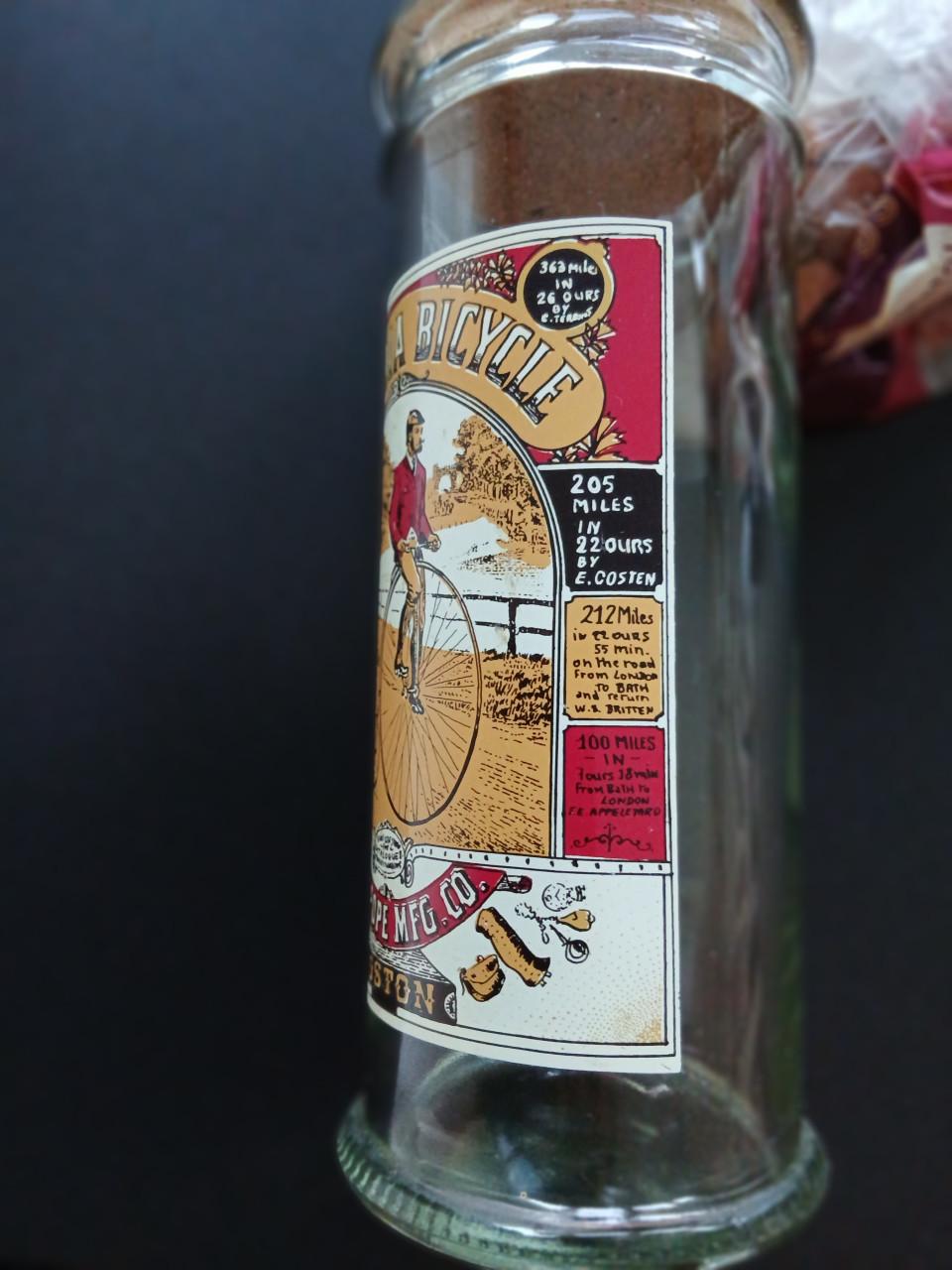 Vintage glazen pot met kurk - Columbia Bicycle