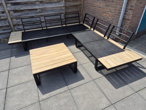 Aluminium/Hout Loungeset 250 x 250 cm(Bezorging mogelijk)