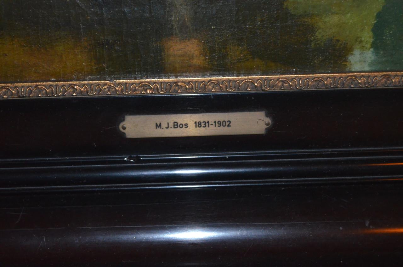 Giga schilderij Maarten Jr. Bos 19e eeuws igst. schaapskudde