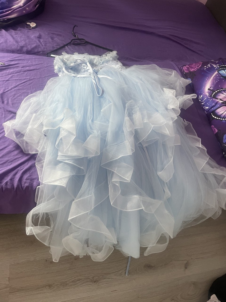 Flowergirl jurk maat 170 kleur blauw