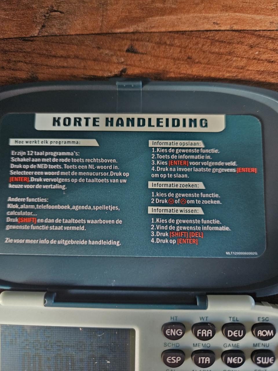 Nieuwe NHA 12-talige Europese Vertaler en Organizer