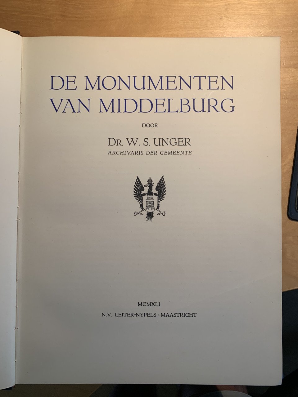Boek ‘De monumenten van Middelburg’ door Dr. W.S. Unger