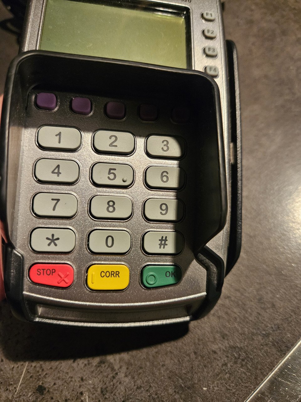 Werkende Verifone VX 520 een veelgebruikte betaalautomaat