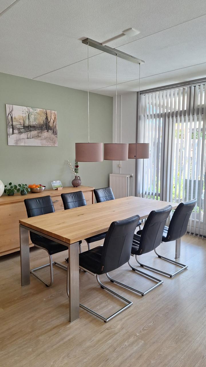 Eetkamertafel + 6 stoelen (en eventueel 2 salontafels)