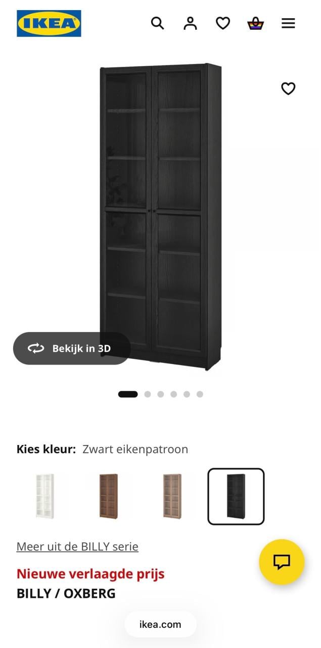 IKEA Billy kast met glazen deur