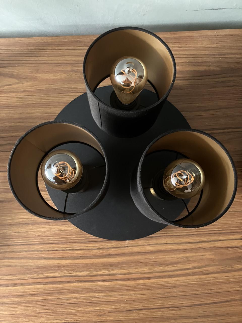 Elegante Plafondlamp Zwart/Goud - 3 Spots