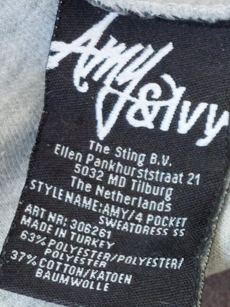 Grijze hoody sweaterjurk mt xl
