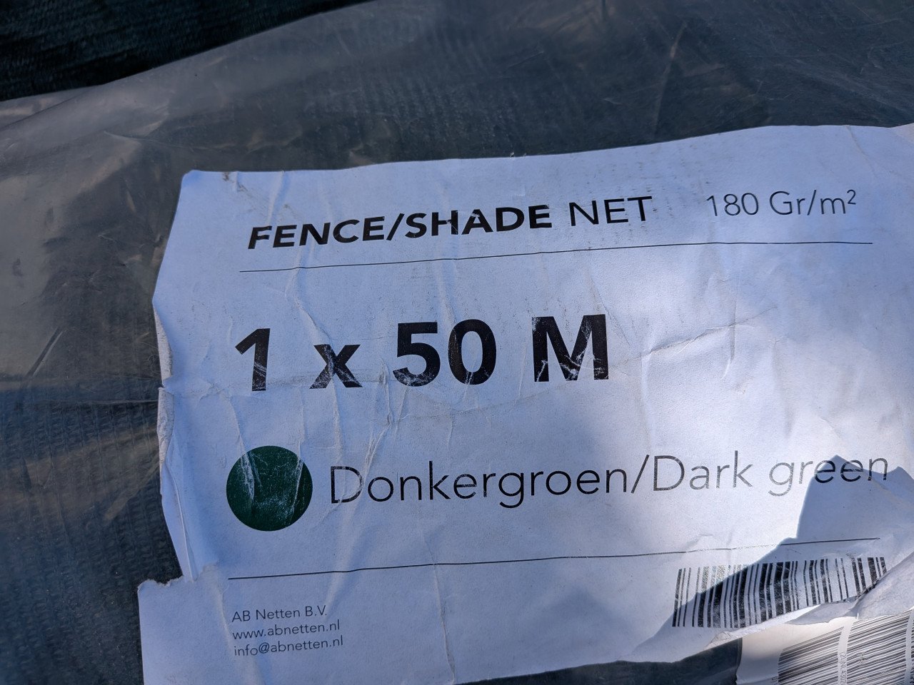 Winddoek rol ong.40 m 180gr/m2