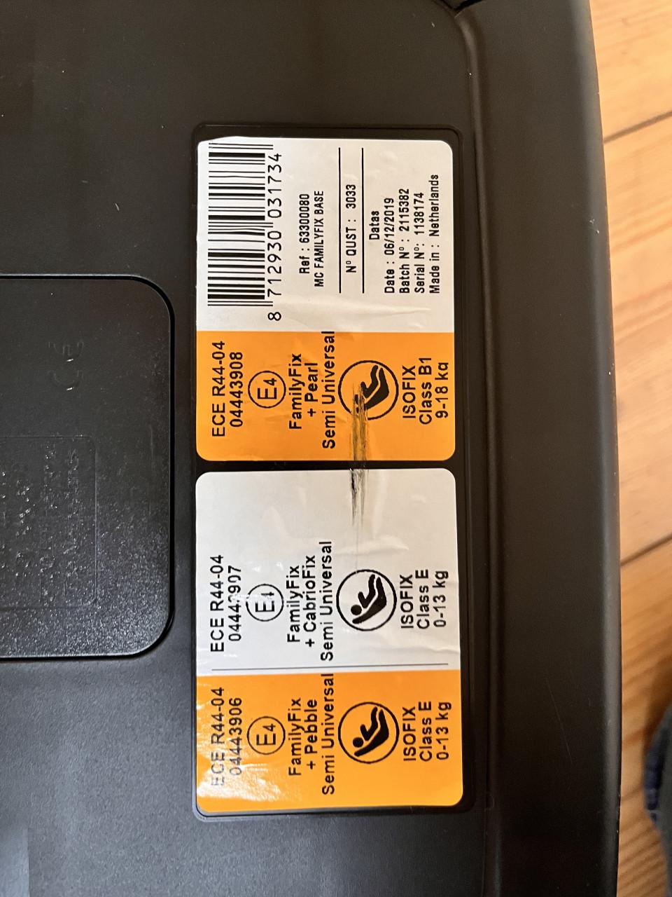 Kinder autostoel base en stoel