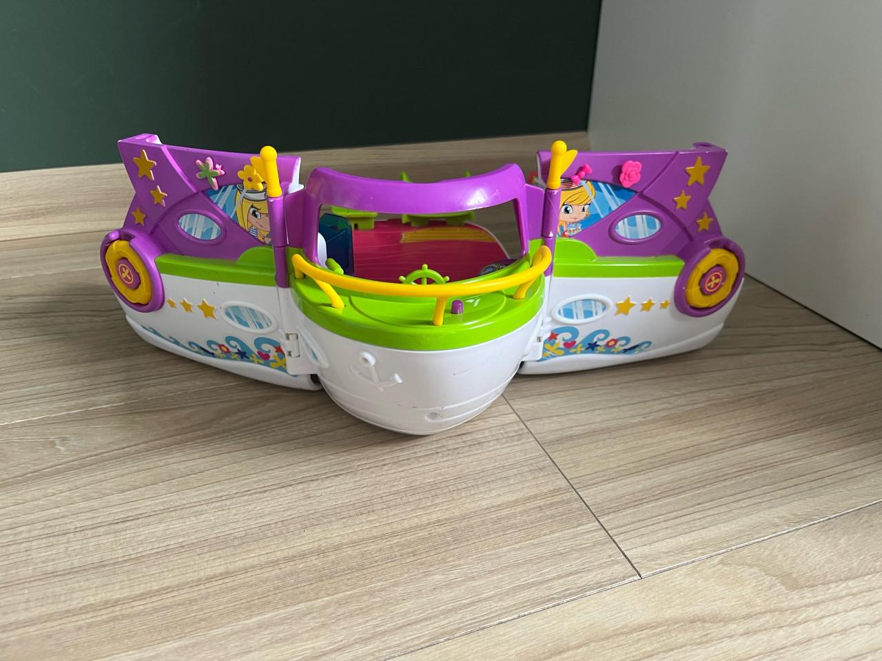 Pinypon set: boot, auto, vele accessoires en meerdere poppetjes