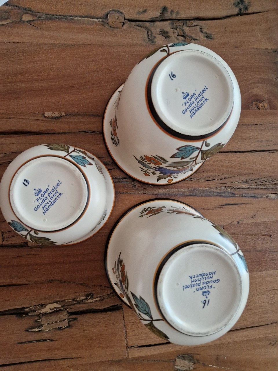 Originele potten 3 st. Flora Gouda Pateel