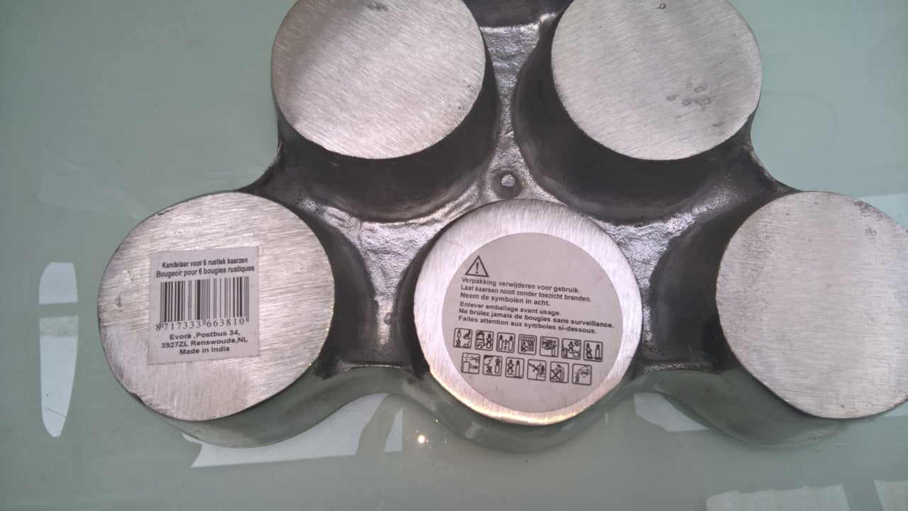 6 kaarsen plateau - Voor grote kaarsen - GRATIS